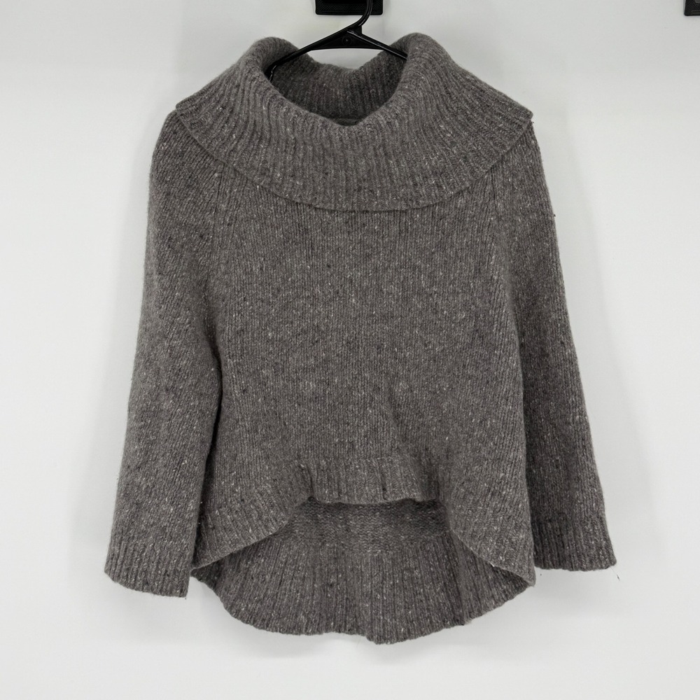 Theory Jufina Granito Wool Cashmere Cowl Neck Sweater Grey Womens M